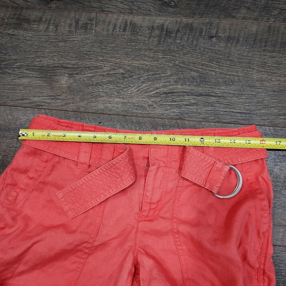 Liz Claiborne  Micheala Linen Pants Cropped Capri Wide Leg Boho Beach - Picture 6 of 12
